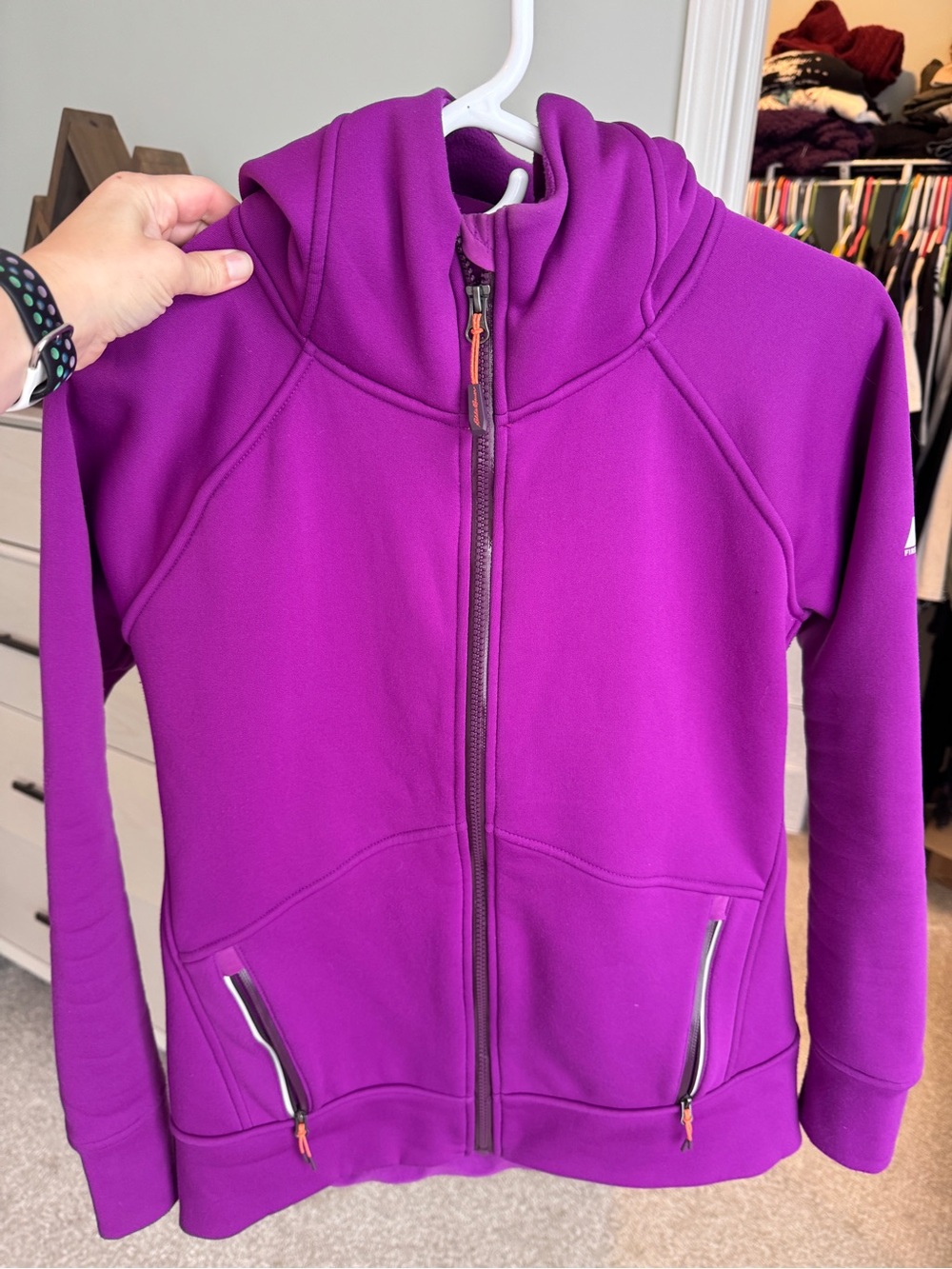 Eddie Bauer Fuscia Full-Zip Hooded Utility Jacket